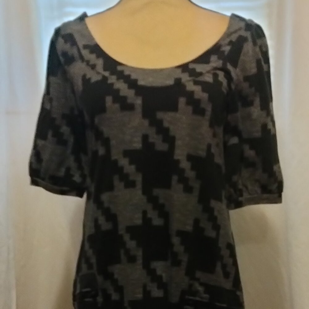 Black and Grey Geo print dress
